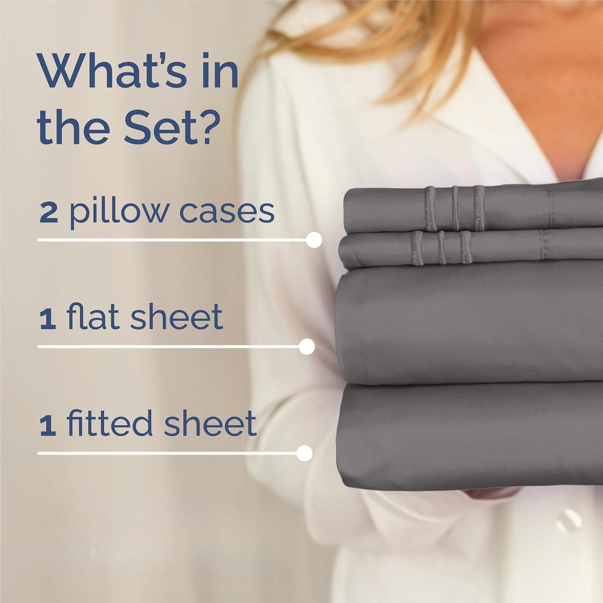 Size 4‑Piece Hotel Luxury Sheet Set