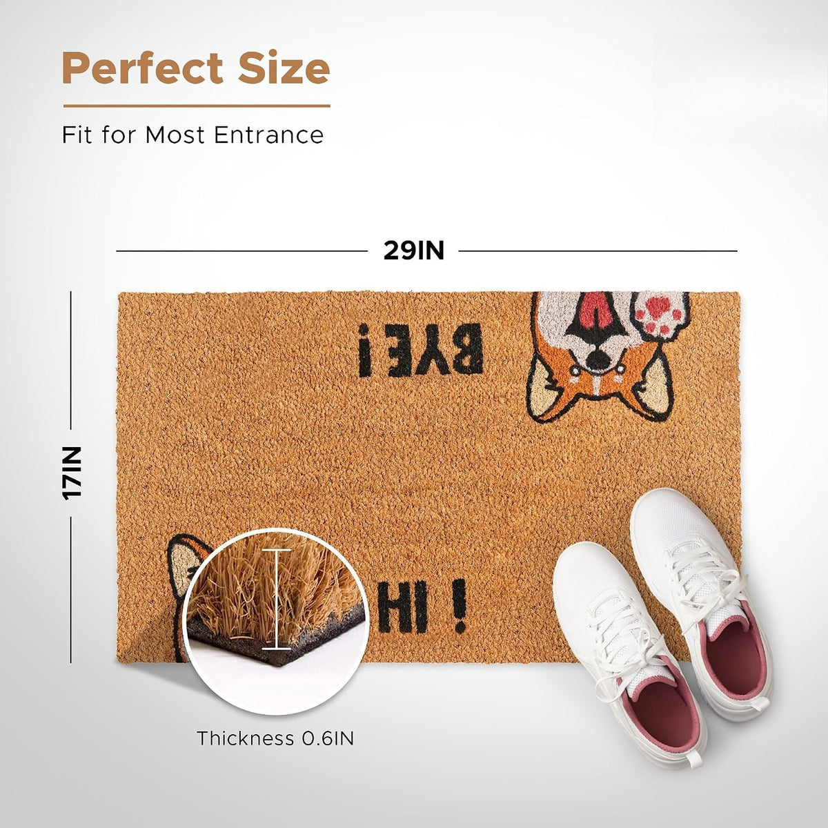 Coir Welcome Mat 17 x 29 In