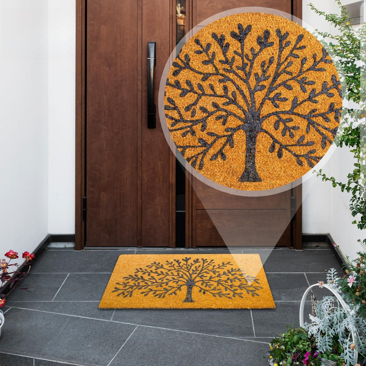 Coir Doormat 16''x27.5'' Tree Of Life