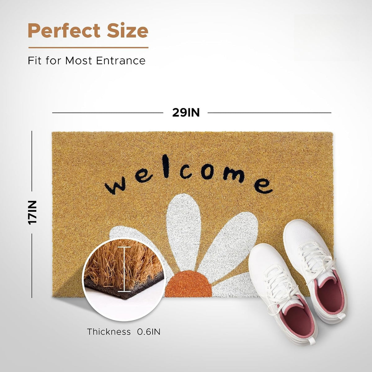 Coir Welcome Mat 17 x 29 In