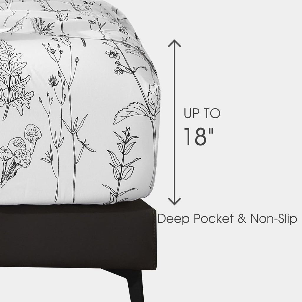 Floral King Size 4‑Piece Sheet Set