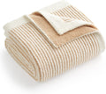 Sac Stripe Throw Blanket 50x60 Cream Beige