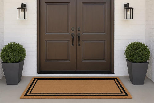 Black Border Coir Doormat 36" x 72"