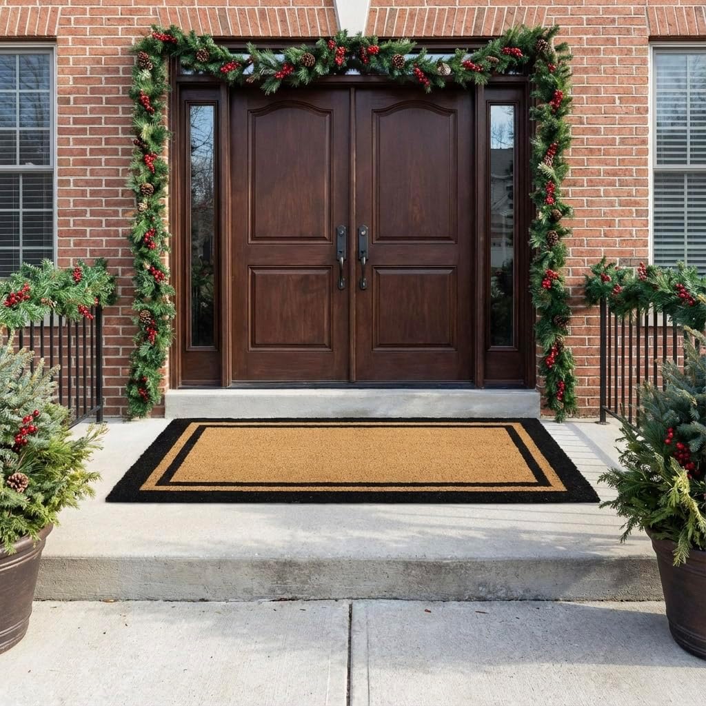 Black Border Coir Doormat 30" x 48"