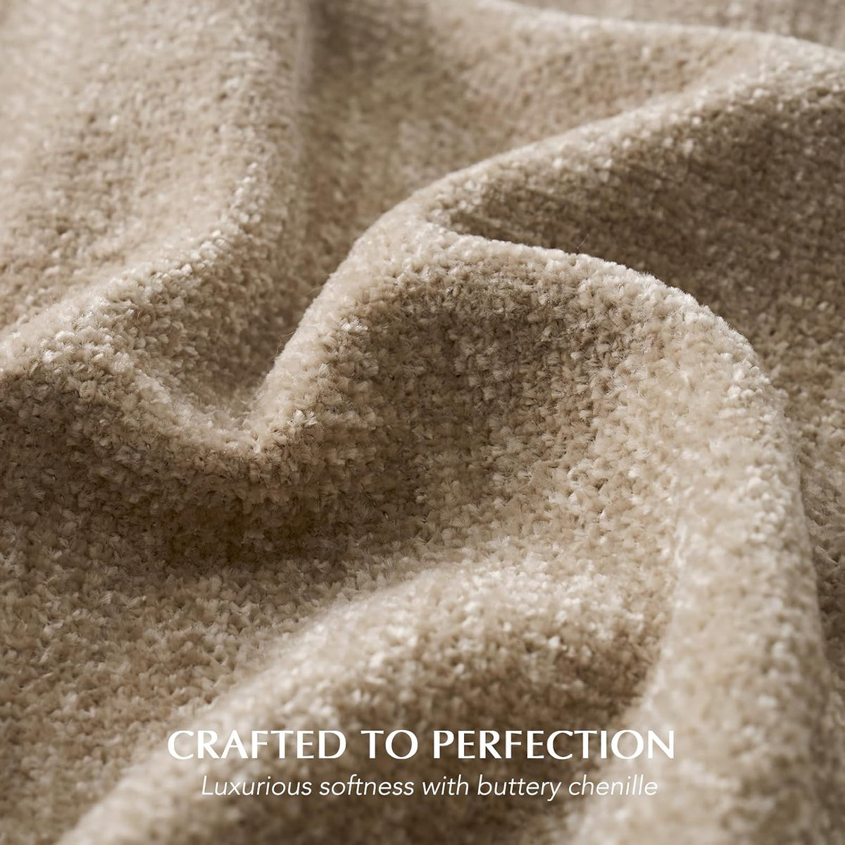Chenille Knit Throw Blanket 50"x60" Beige