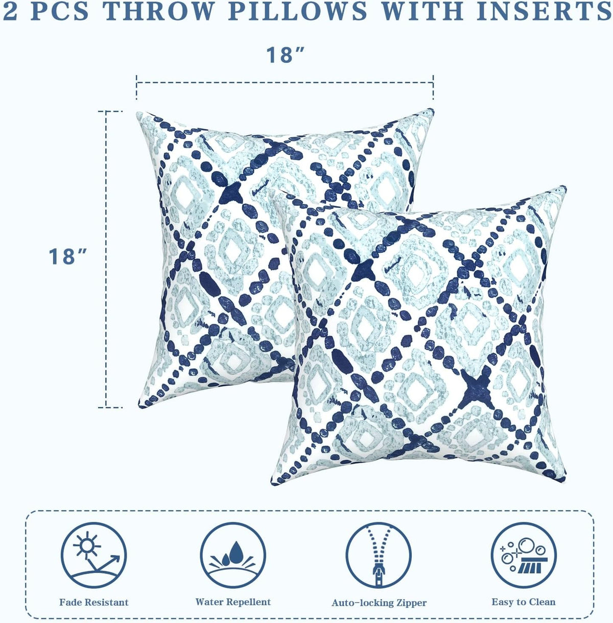 Outdoor Throw Pillows Set of 2