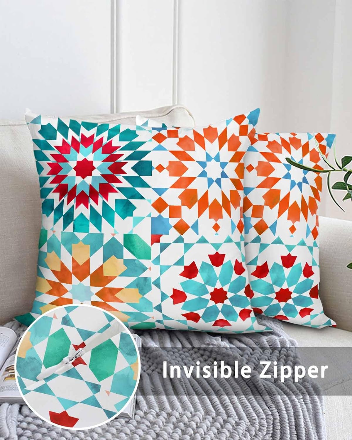 Waterproof Outdoor Throw Pillows Set of 2