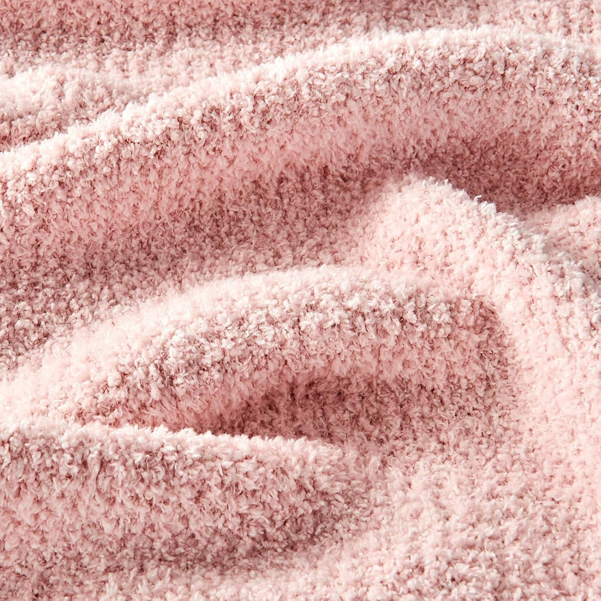 Knitted Throw Blanket 50"x60" Pink White