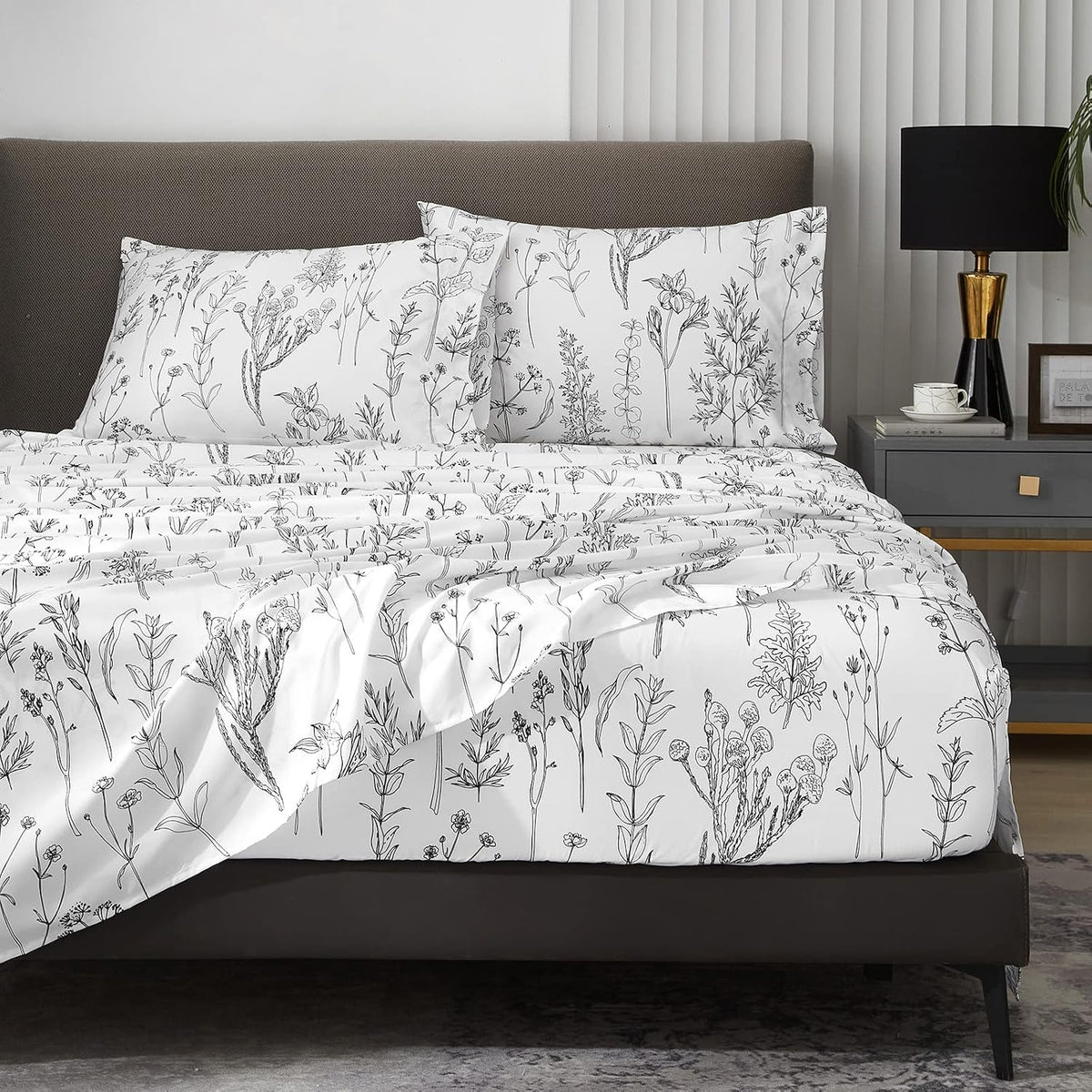 Floral King Size 4‑Piece Sheet Set