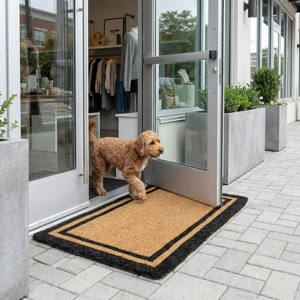 Black Border Coir Doormat 30" x 48"