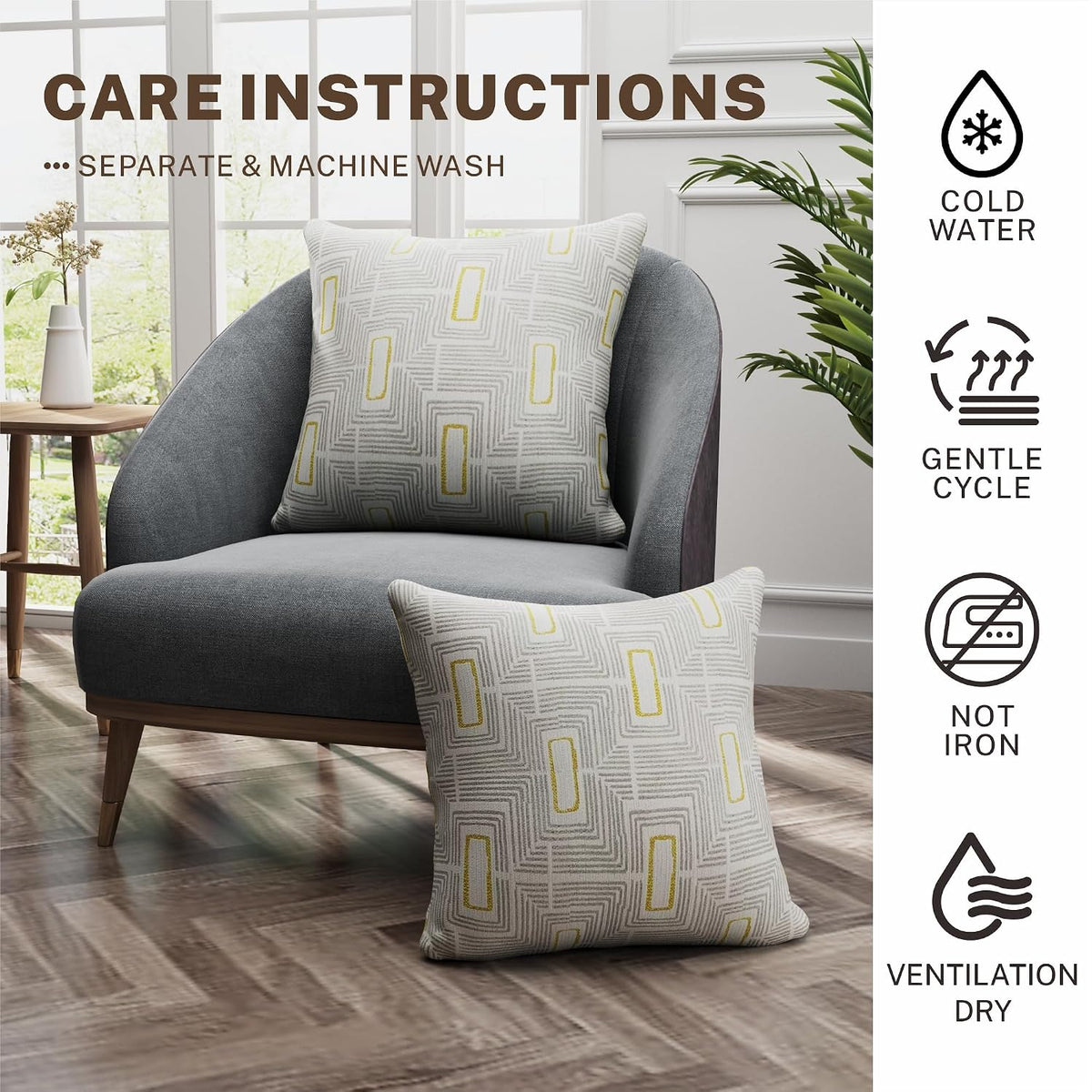2 Pack Throw Pillows with Inserts Included