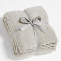 Knit Throw Blanket 50 x 60 Inches Light Grey