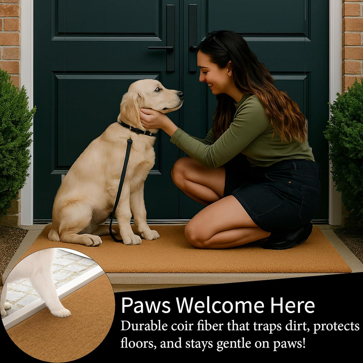 Nature Coir Doormat 2'x5' Large Welcome Mats