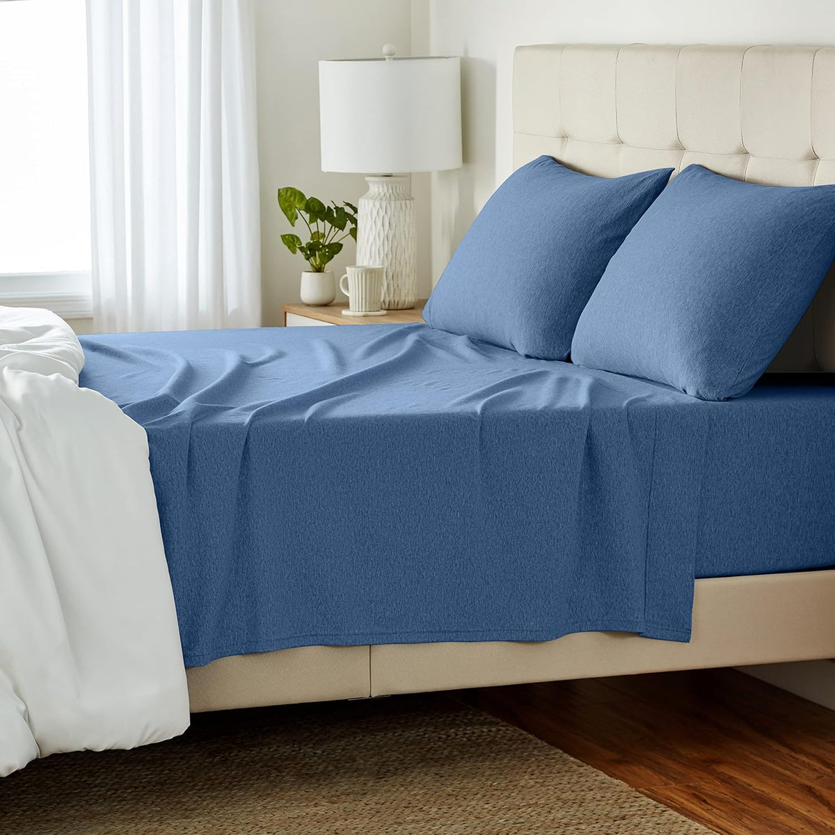 Cotton Jersey Knit Bed Sheet Set