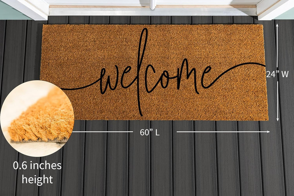 Nature Coir Doormat 2'x5' Large Welcome Mats