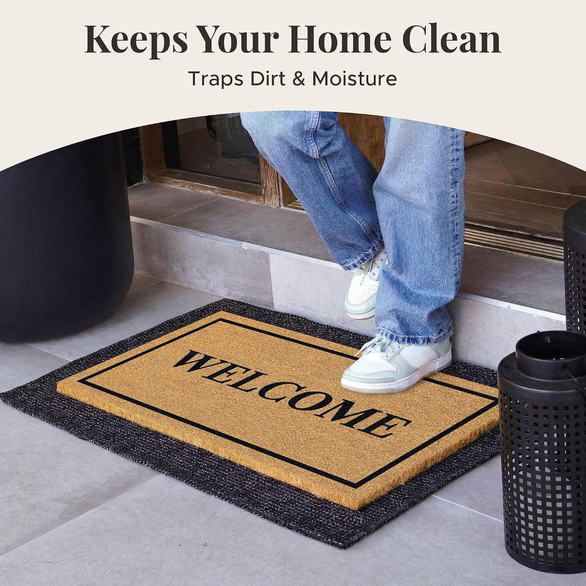 Coir Welcome Mat 17x29 In